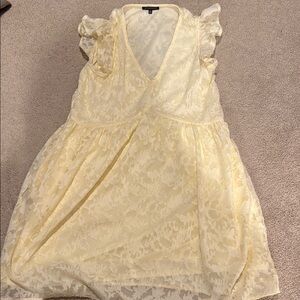 Yellow Lace stacatto Dress